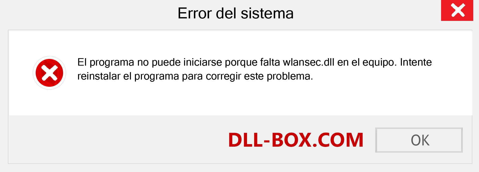 ¿Falta el archivo wlansec.dll ?. Descargar para Windows 7, 8, 10 - Corregir wlansec dll Missing Error en Windows, fotos, imágenes